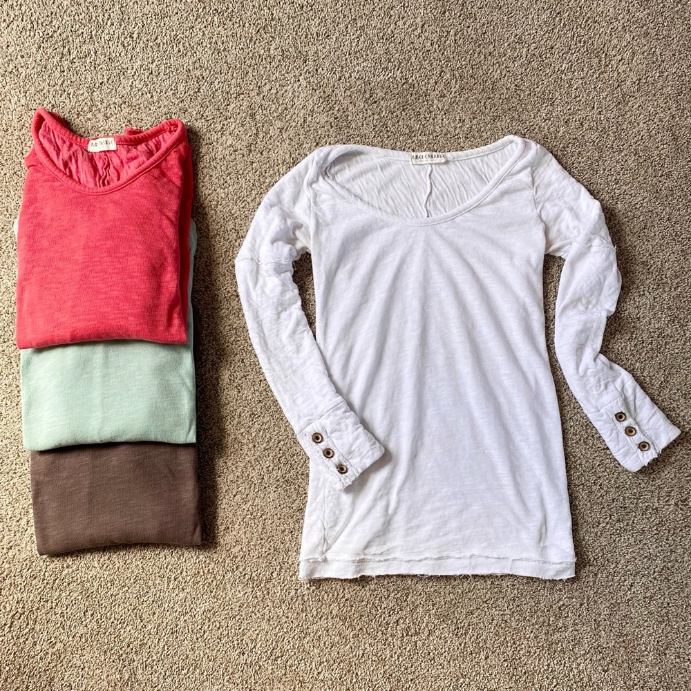 White Button Cuffed Long Sleeve Top | Size M